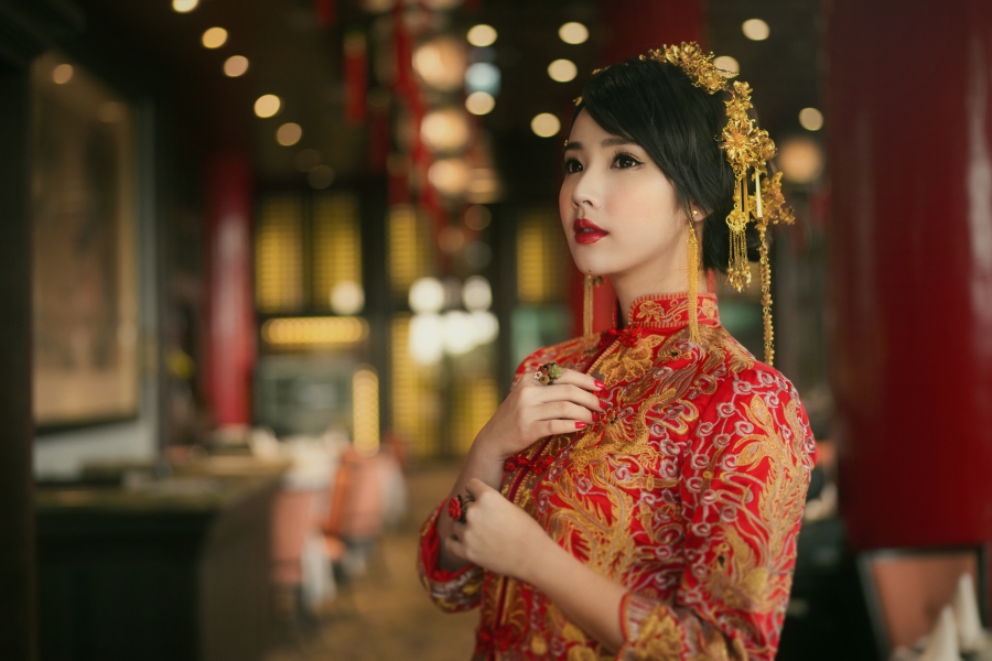 婚紗,中式婚紗,中式新娘造型,新娘造型,中式造型 