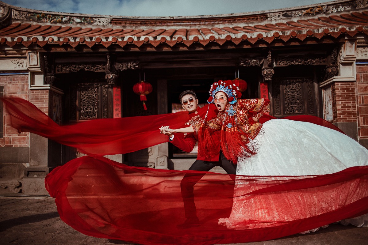 中國風婚紗,台北婚紗景點,台北婚紗外拍景點,中式婚紗,林安泰古厝