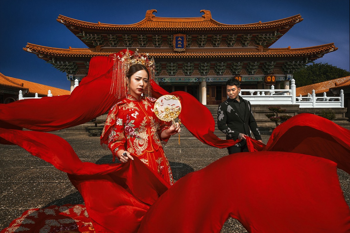 中式婚紗,中國風婚紗,龍鳳褂,婚紗照,台中孔廟
