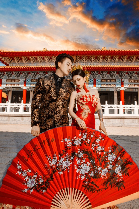中式婚紗,中國風婚紗,龍鳳褂,婚紗照,桃園孔廟
