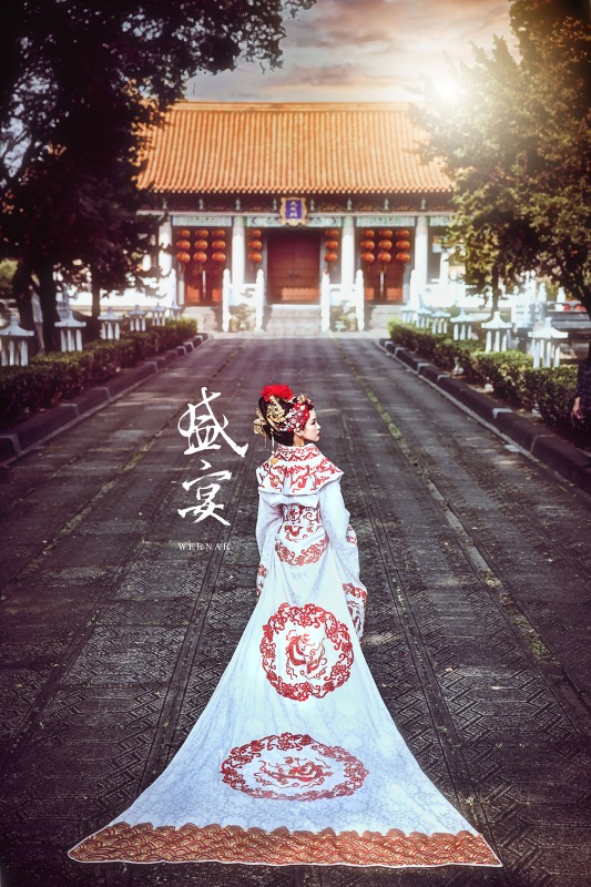 中式婚紗,中國風婚紗,龍鳳褂,婚紗照,台中孔廟