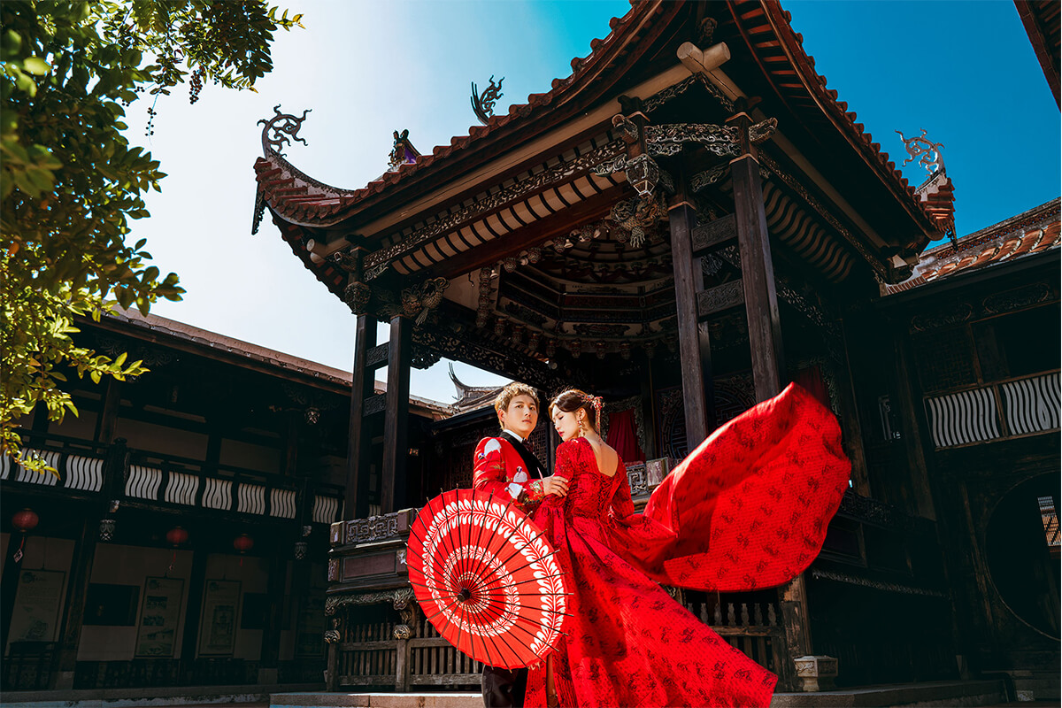 龍鳳褂,旗袍婚紗,中國風婚紗,中式婚紗,林家花園