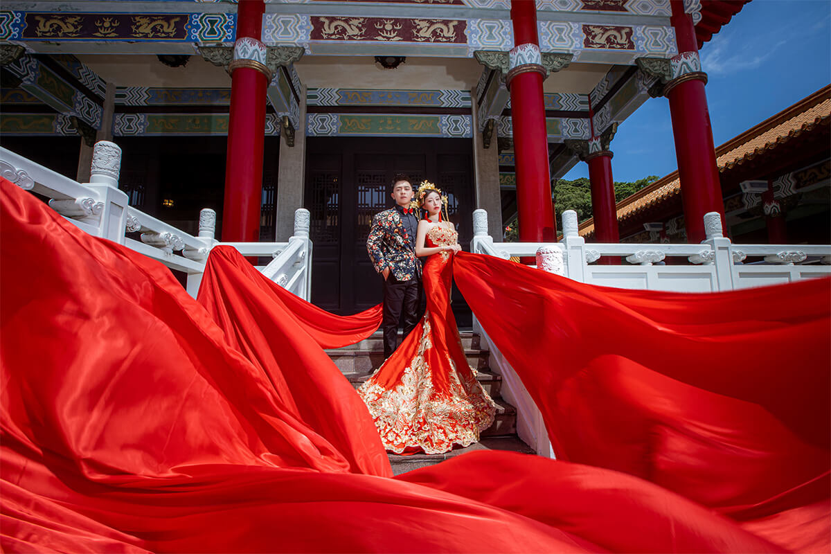 中式婚紗,中國風婚紗,龍鳳褂,婚紗照,桃園孔廟