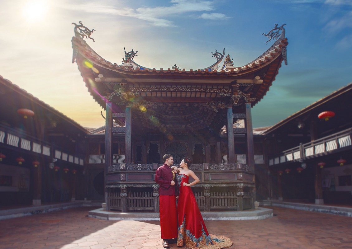 龍鳳褂,旗袍婚紗,中國風婚紗,中式婚紗,林家花園