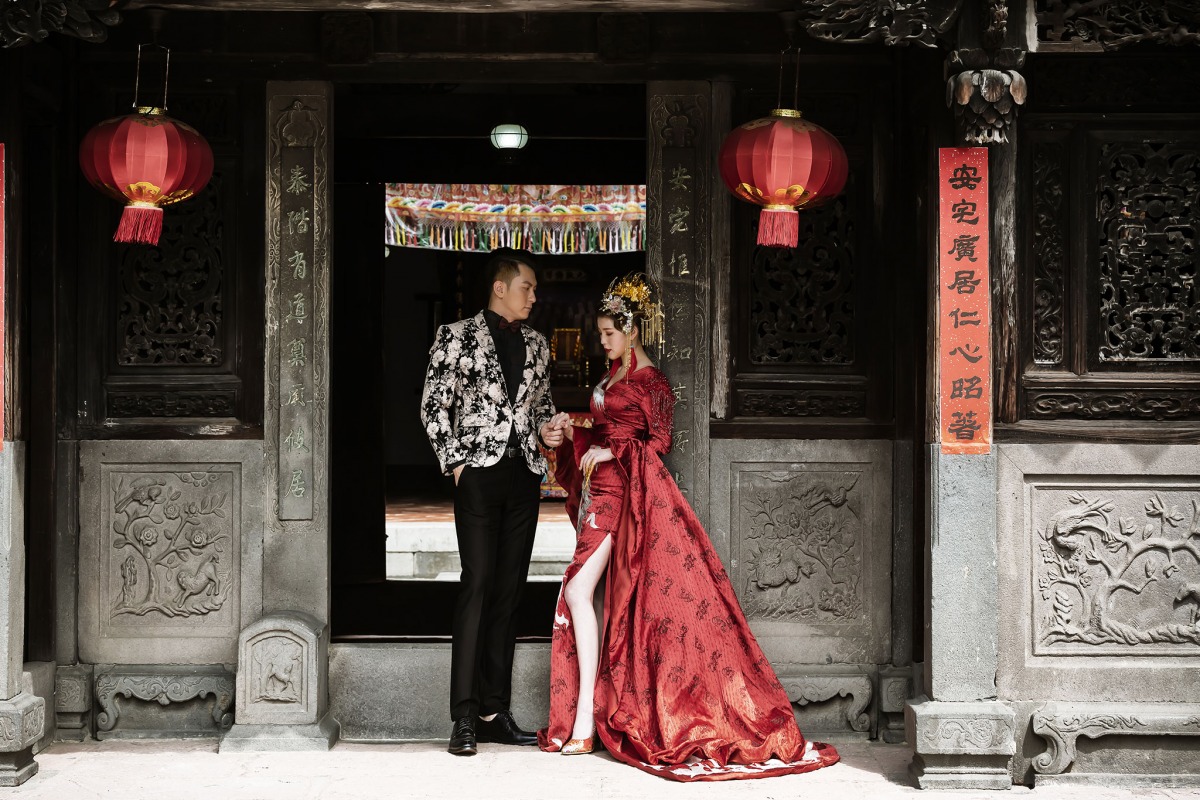 中國風婚紗,台北婚紗景點,台北婚紗外拍景點,中式婚紗,林安泰古厝