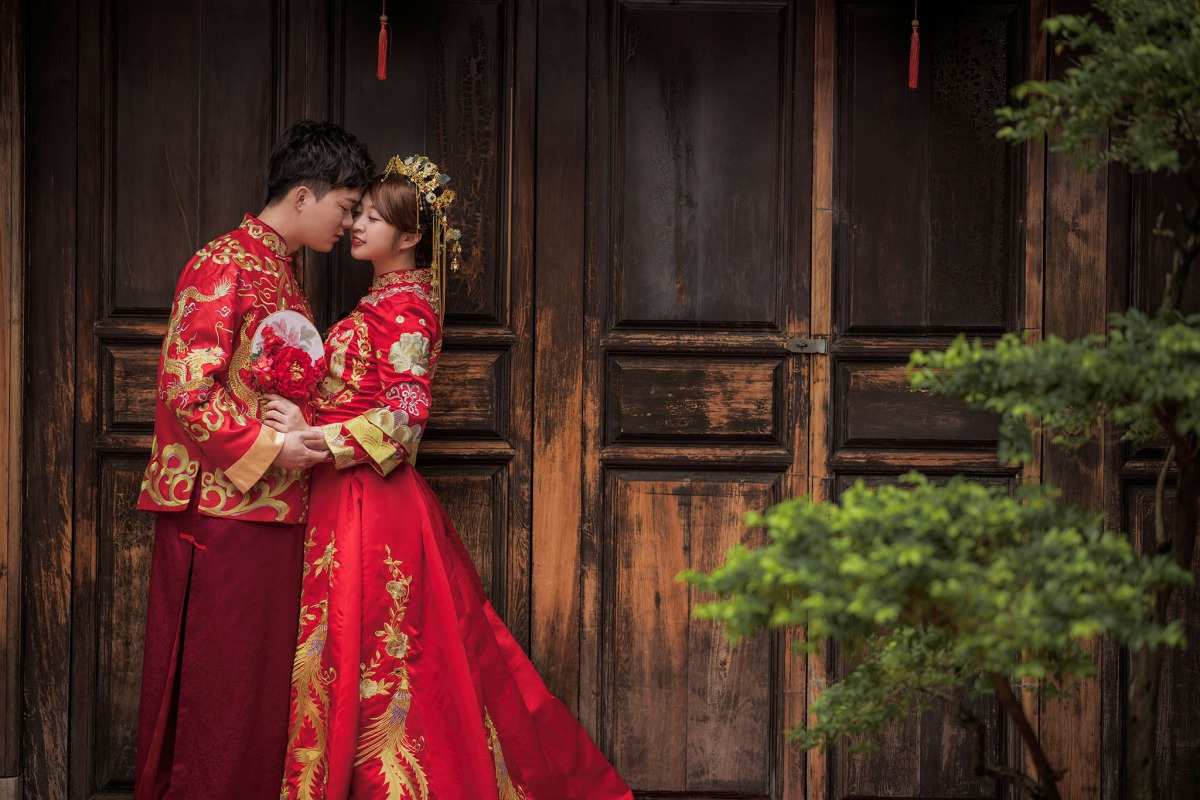 龍鳳褂,旗袍婚紗,中國風婚紗,中式婚紗,林家花園