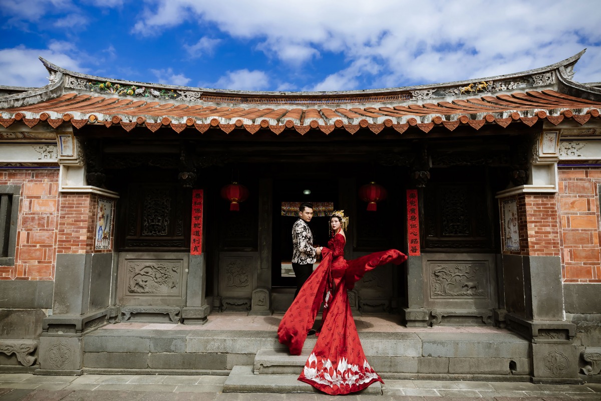 中國風婚紗,台北婚紗景點,台北婚紗外拍景點,中式婚紗,林安泰古厝