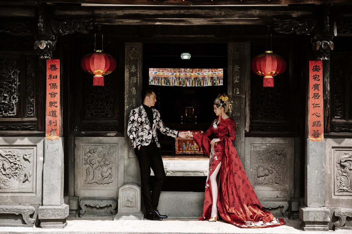 中國風婚紗,台北婚紗景點,台北婚紗外拍景點,中式婚紗,林安泰古厝