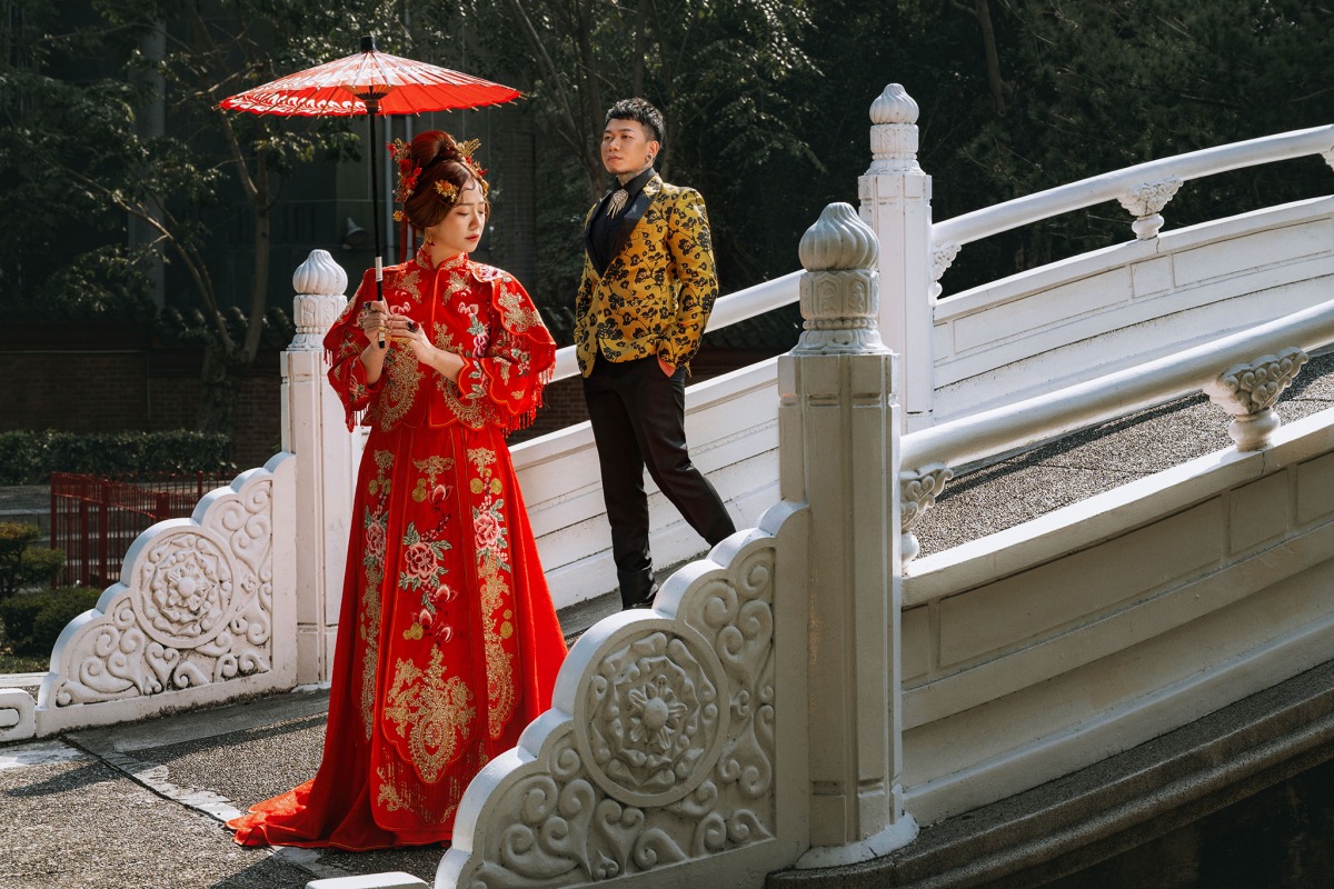 中式婚紗,中國風婚紗,龍鳳褂,婚紗照,台中孔廟