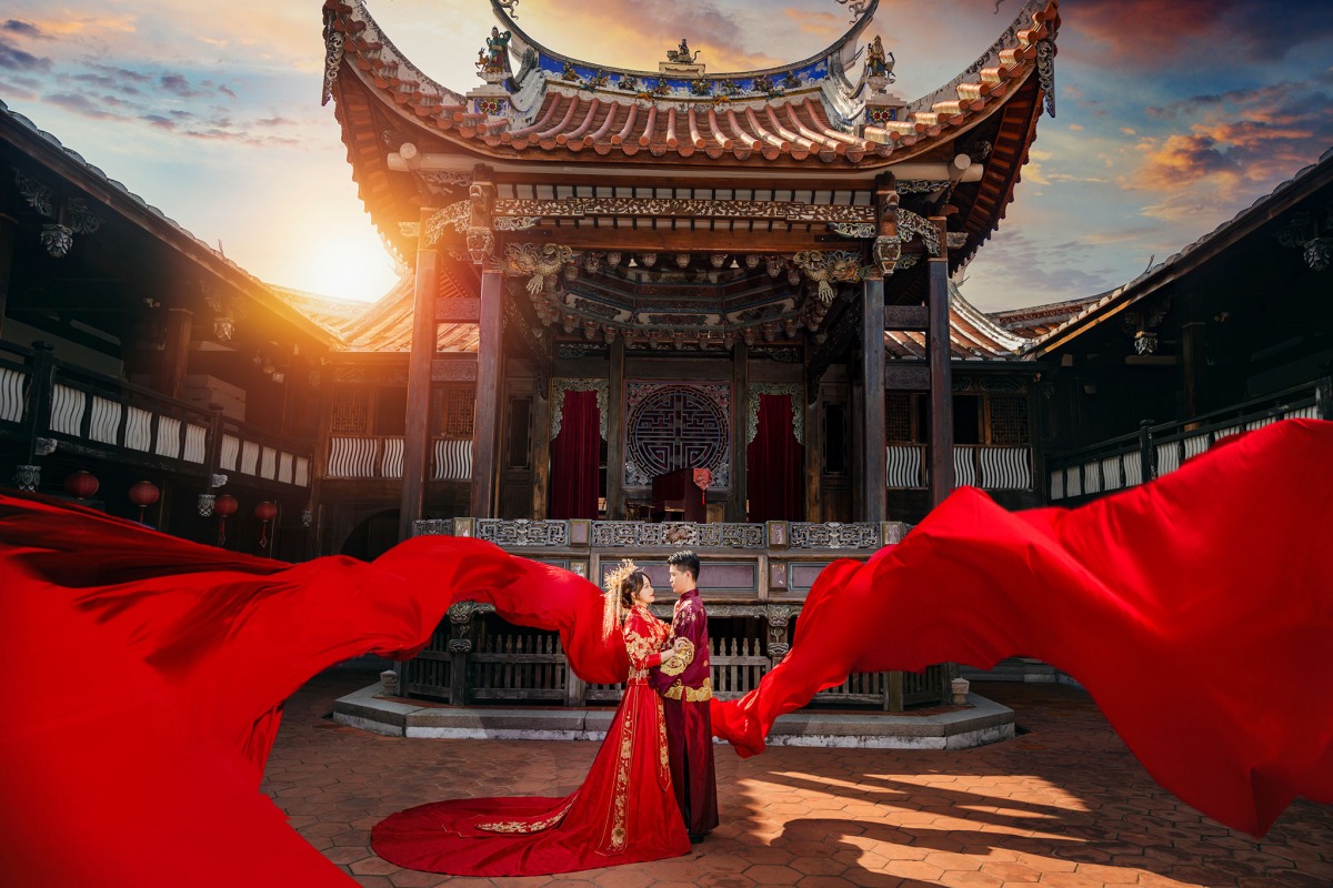 龍鳳褂,旗袍婚紗,中國風婚紗,中式婚紗,林家花園