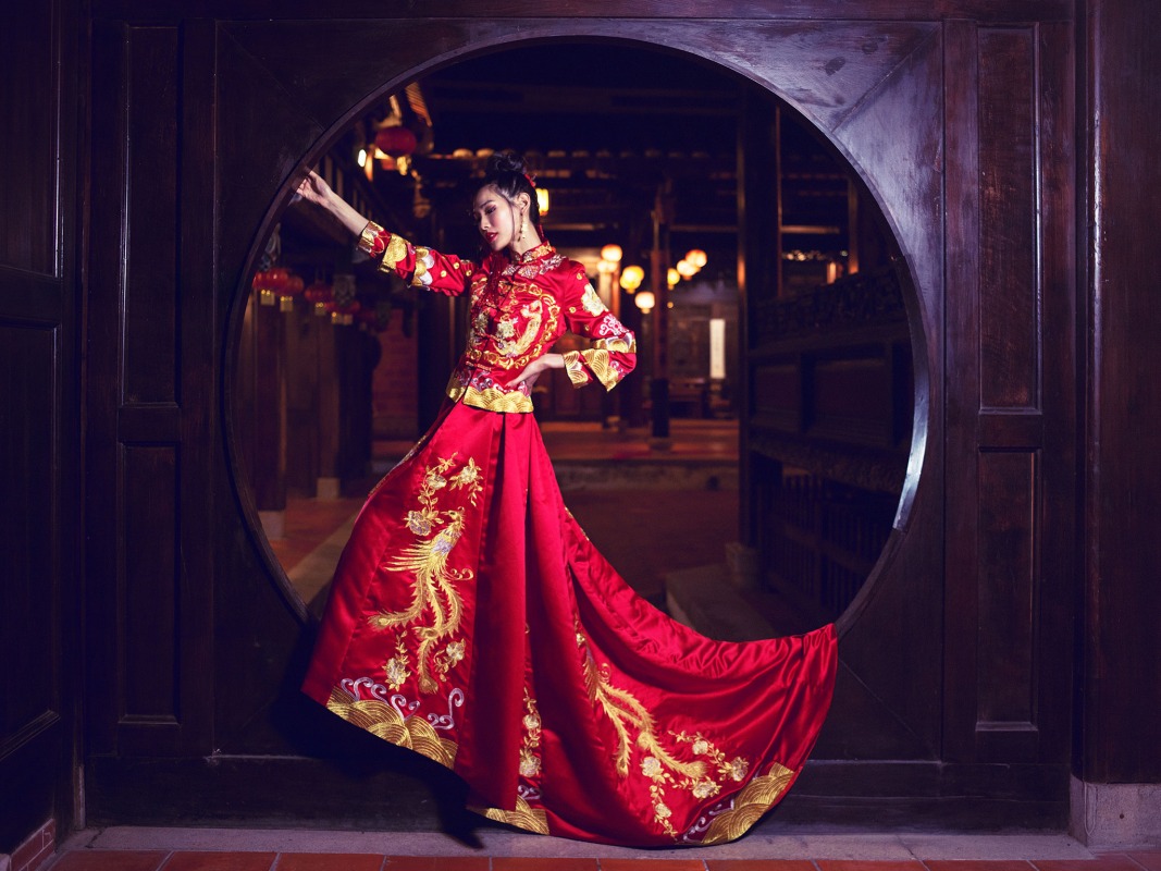 龍鳳褂,旗袍婚紗,中國風婚紗,中式婚紗,林家花園