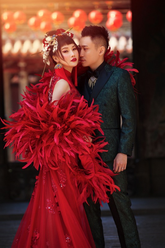 旗袍婚紗,中國風婚紗,龍鳳褂,中式婚紗照,龍山寺