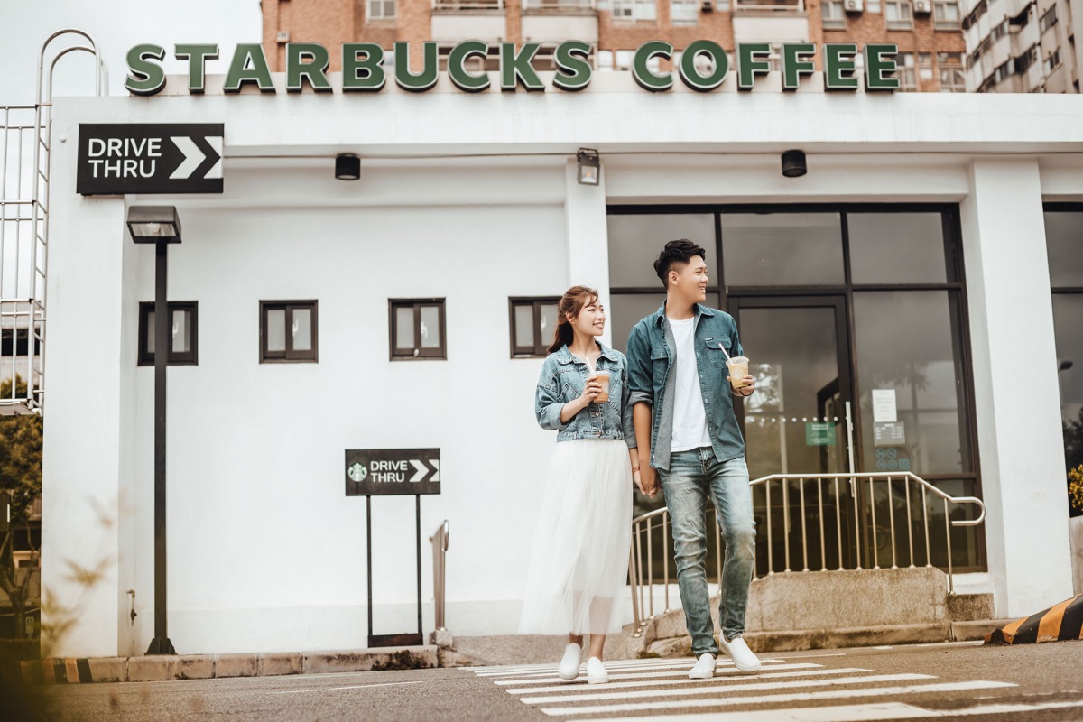 便服婚紗,日系婚紗,小清新婚紗,輕婚紗,星巴克