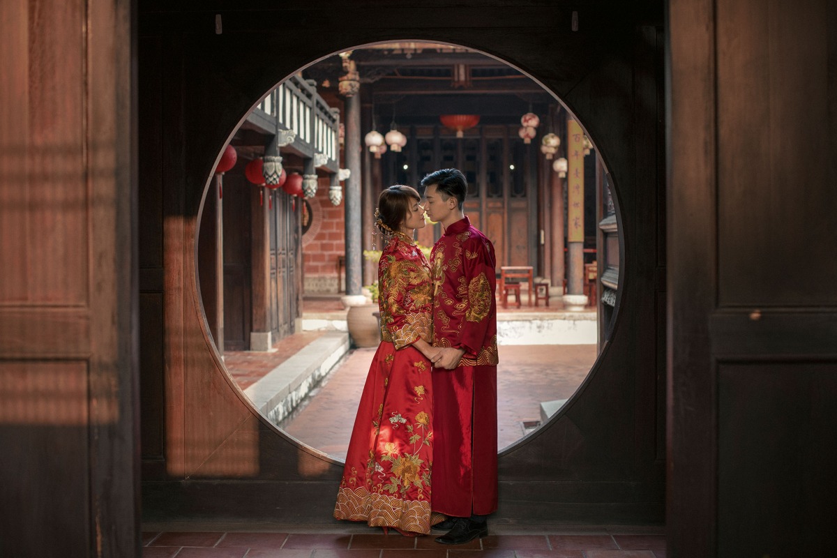龍鳳褂,旗袍婚紗,中國風婚紗,中式婚紗,林家花園