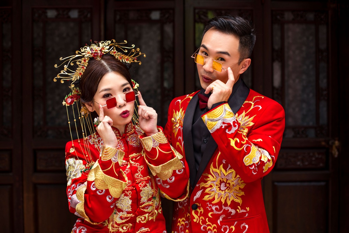 龍鳳褂,旗袍婚紗,中國風婚紗,中式婚紗,林家花園