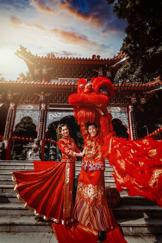 龍鳳褂,旗袍婚紗,中國風婚紗,中式婚紗,竹林山觀音寺