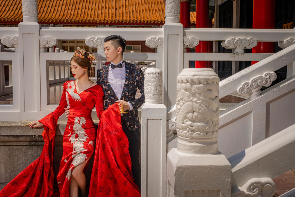 中式婚紗,中國風婚紗,龍鳳褂,婚紗照,桃園孔廟