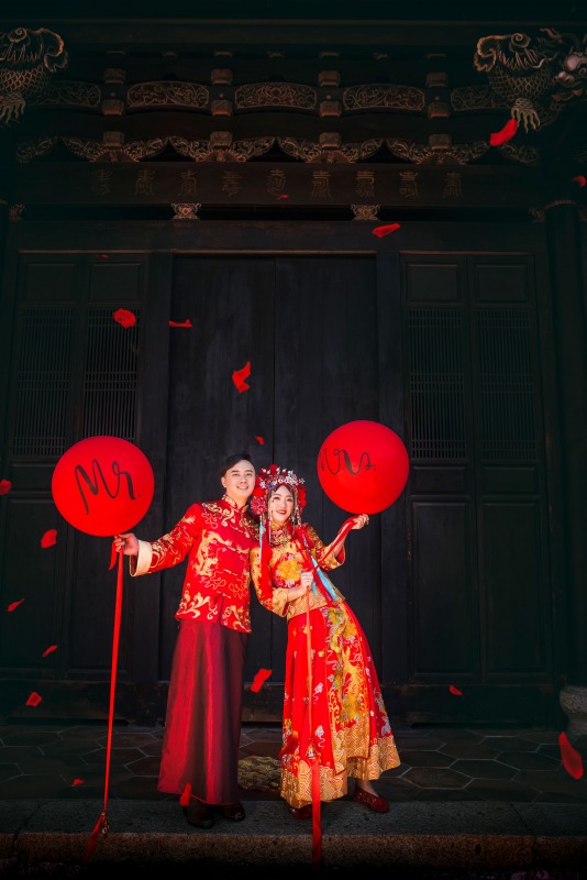 龍鳳褂,旗袍婚紗,中國風婚紗,中式婚紗,林家花園