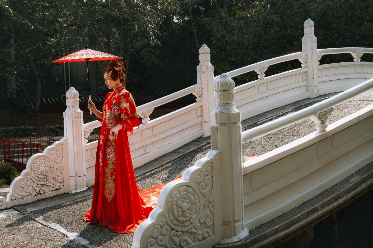 中式婚紗,中國風婚紗,龍鳳褂,婚紗照,台中孔廟