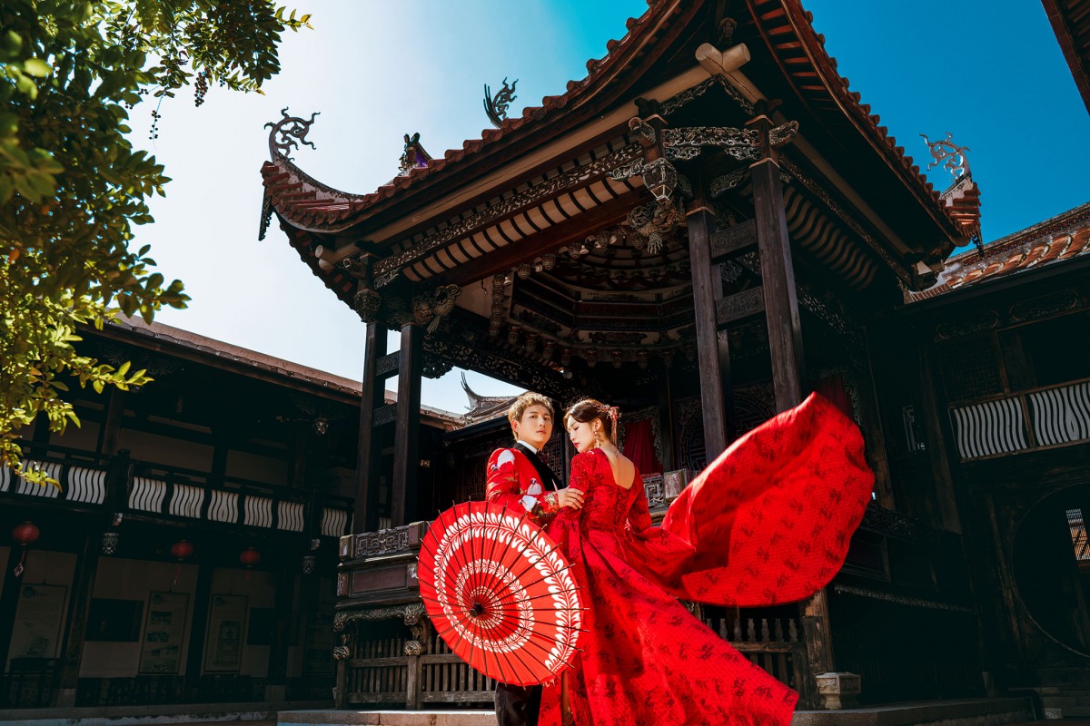 龍鳳褂,旗袍婚紗,中國風婚紗,中式婚紗,林家花園