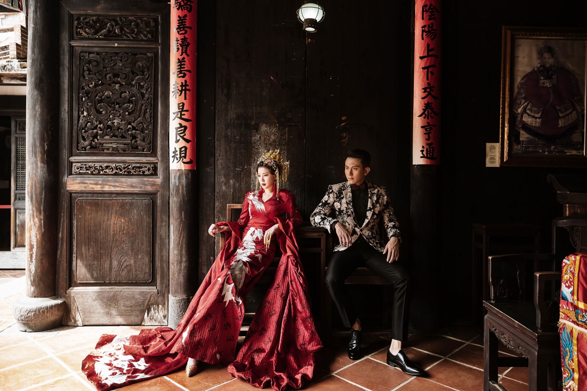 中國風婚紗,台北婚紗景點,台北婚紗外拍景點,中式婚紗,林安泰古厝
