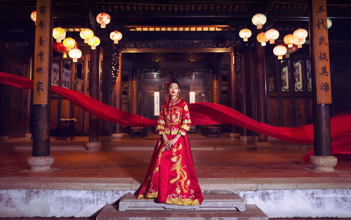 龍鳳褂,旗袍婚紗,中國風婚紗,中式婚紗,林家花園