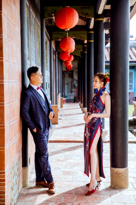 中式婚紗,中國風婚紗,龍鳳褂,婚紗照,台中孔廟