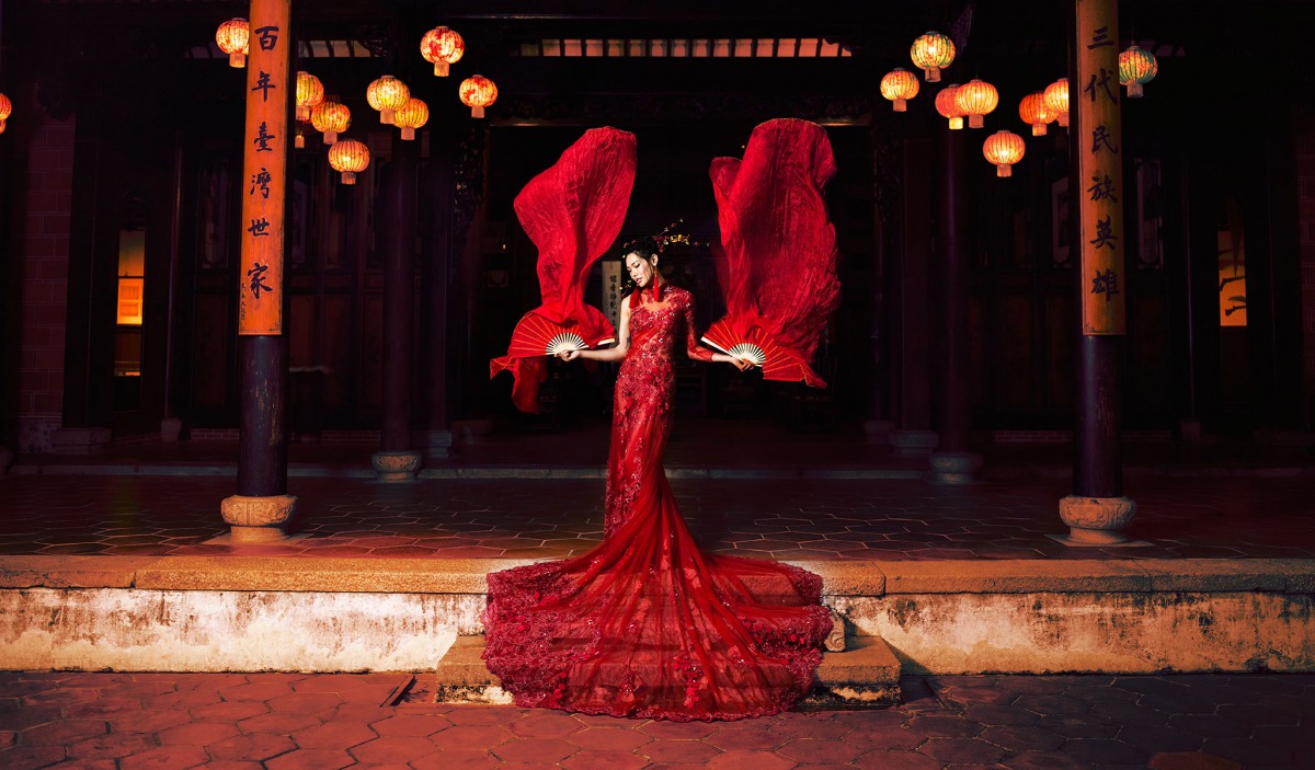 龍鳳褂,旗袍婚紗,中國風婚紗,中式婚紗,林家花園