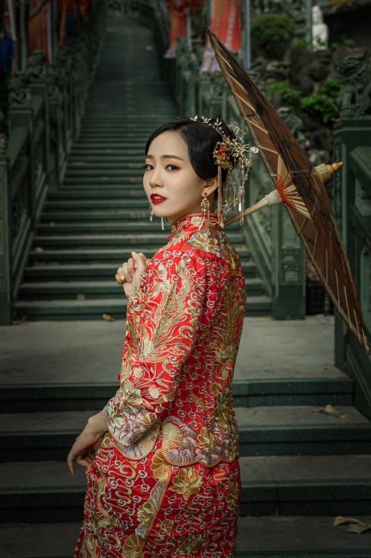 旗袍婚紗,中式婚紗照,台北婚紗景點,台北拍婚紗景點,芝山岩