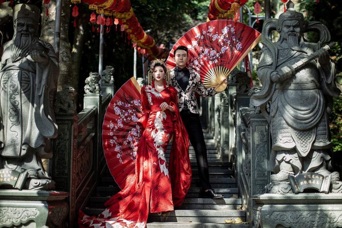 旗袍婚紗,中式婚紗照,台北婚紗景點,台北拍婚紗景點,芝山岩