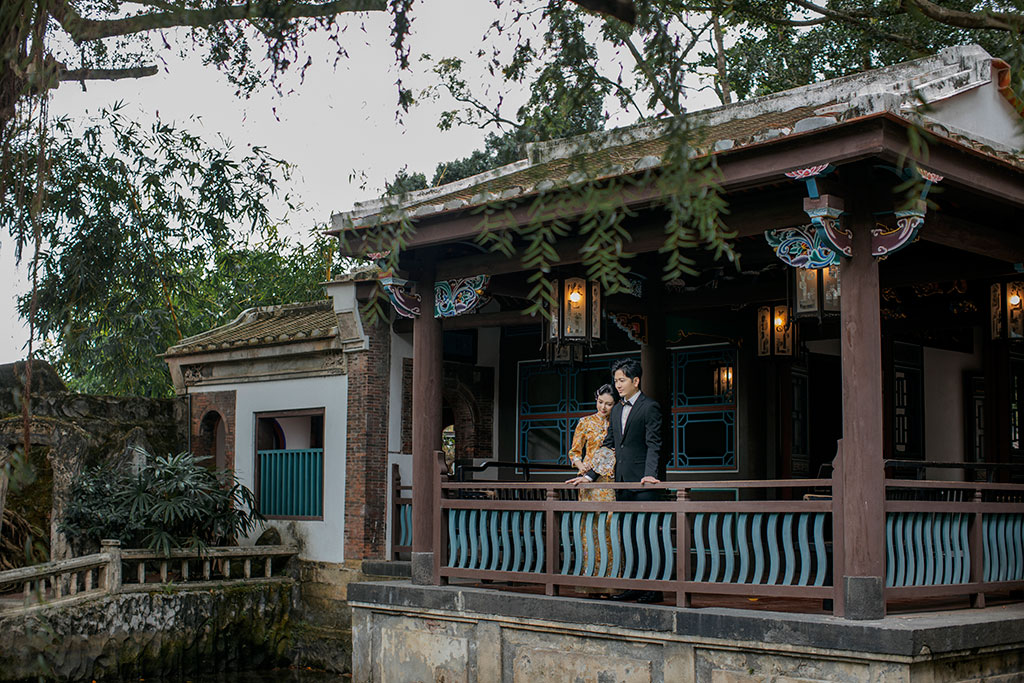 中式婚紗照,旗袍婚紗,台北婚紗景點,台北拍婚紗景點,林本源園邸