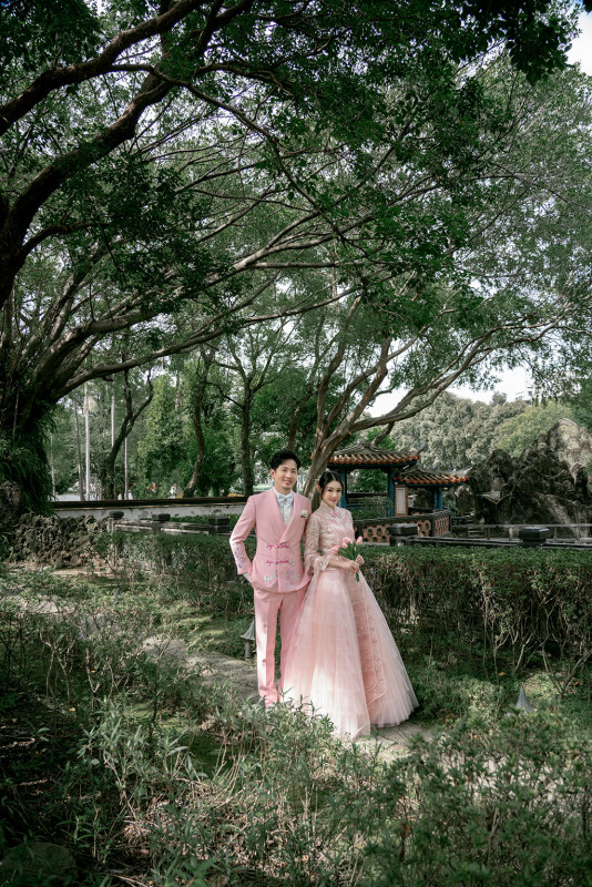 中式婚紗照,旗袍婚紗,台北婚紗景點,台北拍婚紗景點,林本源園邸