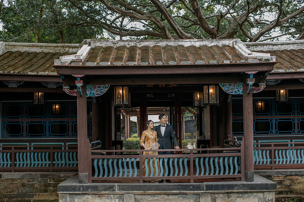中式婚紗照,旗袍婚紗,台北婚紗景點,台北拍婚紗景點,林本源園邸