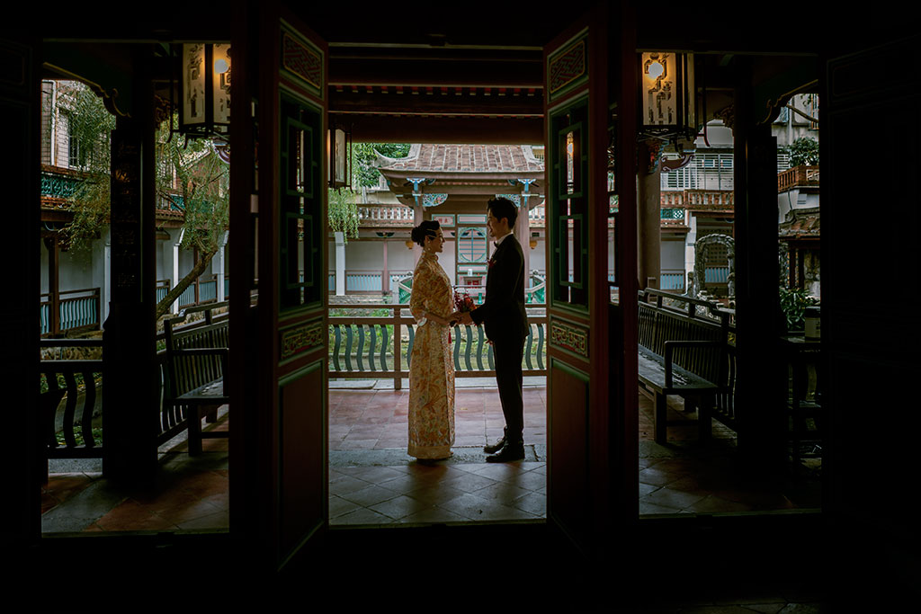 中式婚紗照,旗袍婚紗,台北婚紗景點,台北拍婚紗景點,林本源園邸