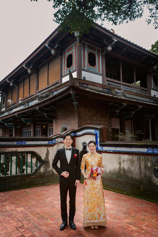 中式婚紗照,旗袍婚紗,台北婚紗景點,台北拍婚紗景點,林本源園邸