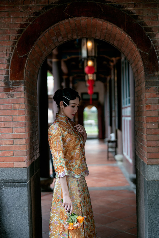 中式婚紗照,旗袍婚紗,台北婚紗景點,台北拍婚紗景點,林本源園邸