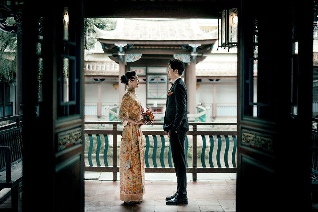 中式婚紗照,旗袍婚紗,台北婚紗景點,台北拍婚紗景點,林本源園邸
