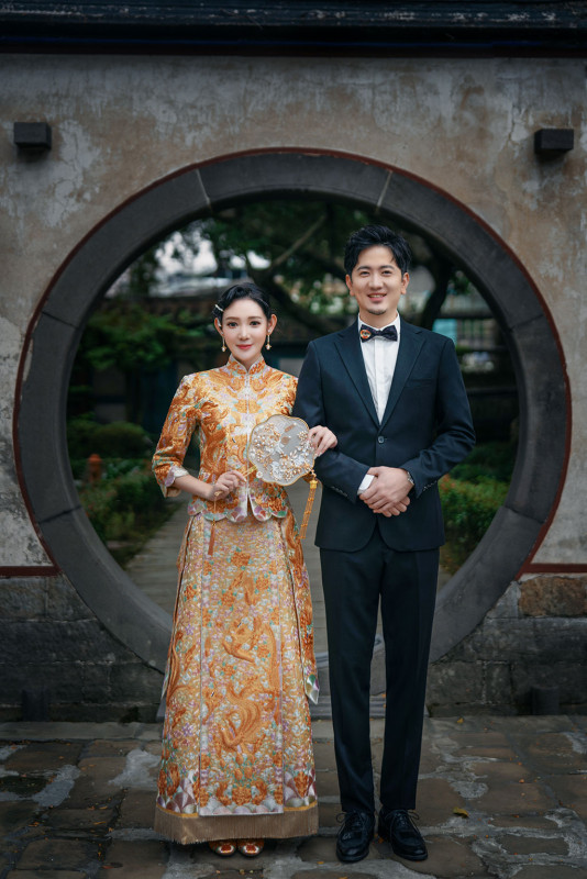 中式婚紗照,旗袍婚紗,台北婚紗景點,台北拍婚紗景點,林本源園邸