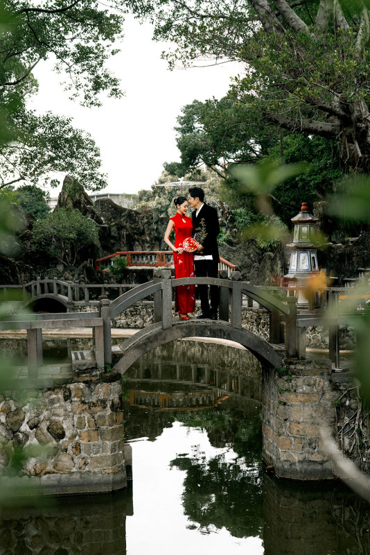 中式婚紗照,旗袍婚紗,台北婚紗景點,台北拍婚紗景點,林本源園邸