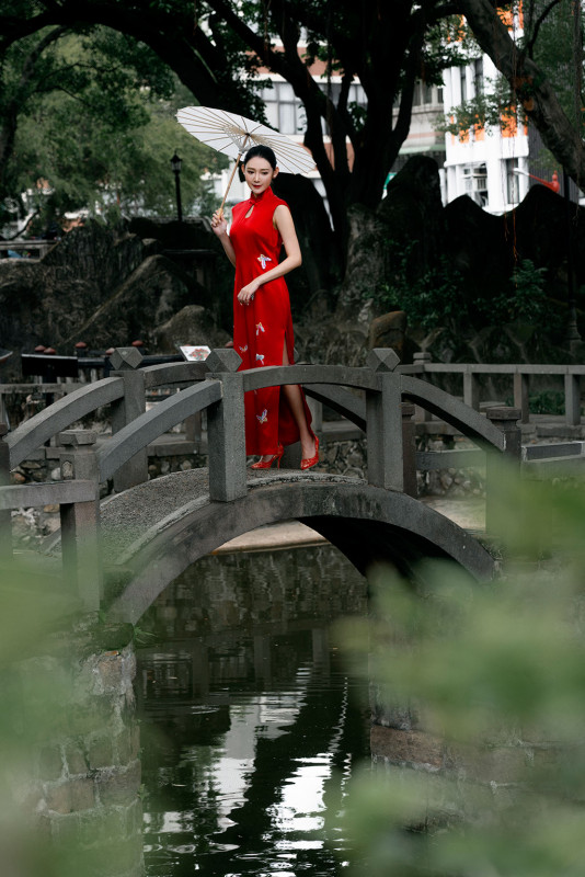中式婚紗照,旗袍婚紗,台北婚紗景點,台北拍婚紗景點,林本源園邸
