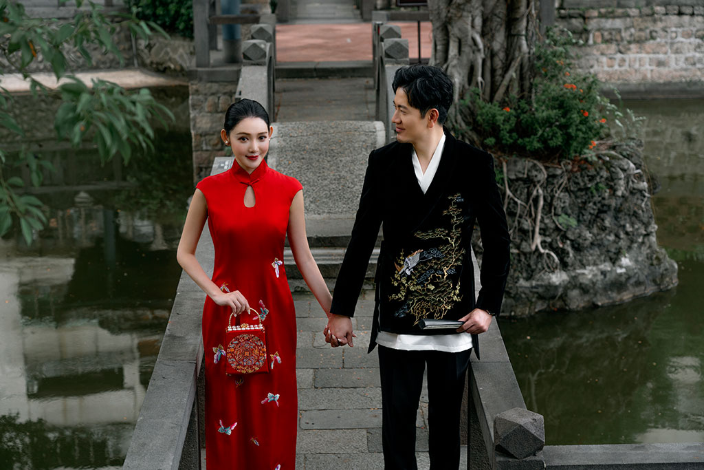 中式婚紗照,旗袍婚紗,台北婚紗景點,台北拍婚紗景點,林本源園邸