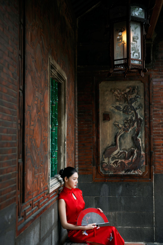 中式婚紗照,旗袍婚紗,台北婚紗景點,台北拍婚紗景點,林本源園邸