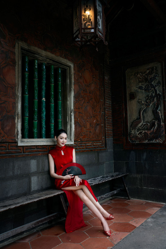 中式婚紗照,旗袍婚紗,台北婚紗景點,台北拍婚紗景點,林本源園邸