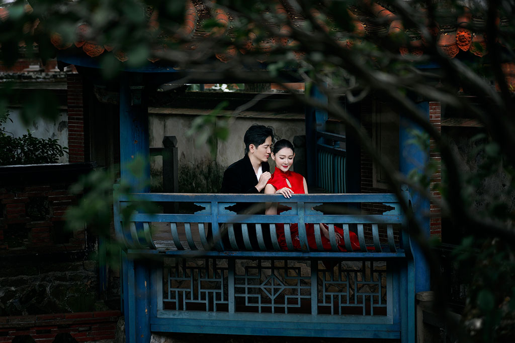 中式婚紗照,旗袍婚紗,台北婚紗景點,台北拍婚紗景點,林本源園邸