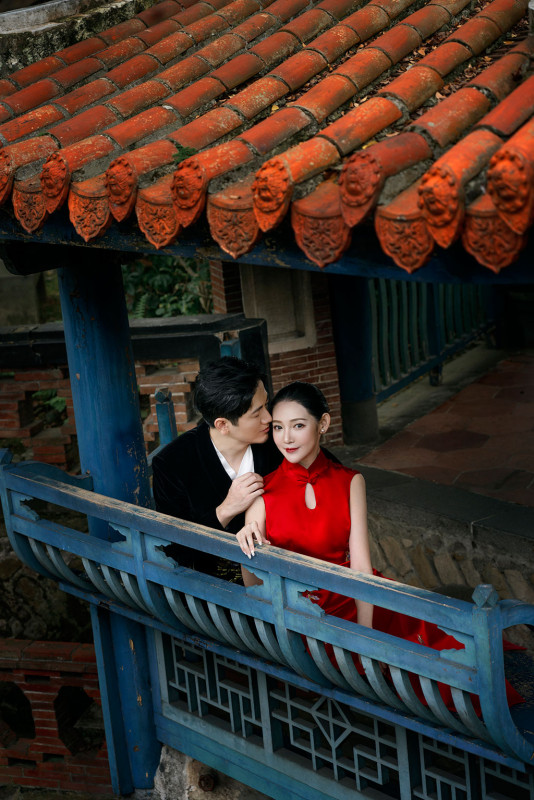 中式婚紗照,旗袍婚紗,台北婚紗景點,台北拍婚紗景點,林本源園邸