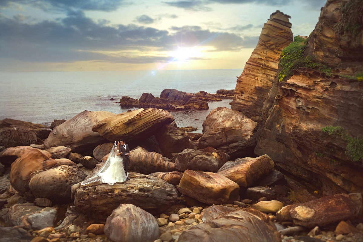 海邊婚紗顏色,海邊婚紗景點,海邊婚紗照,海邊婚紗,南雅奇岩