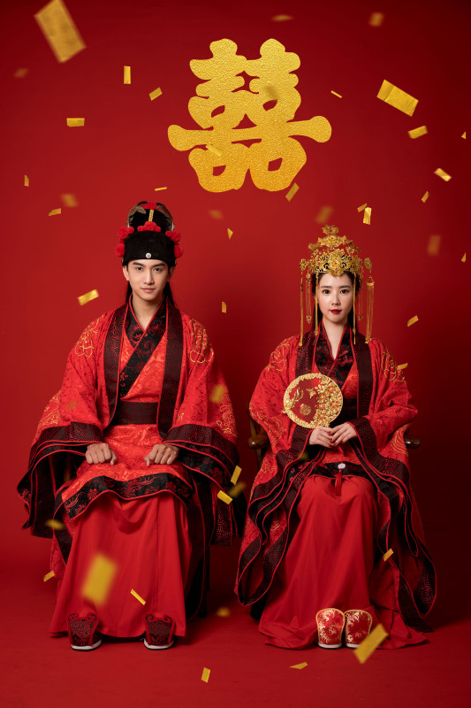台中婚紗推薦,桃園婚紗推薦,中式婚紗,漢服婚紗,華納婚紗攝影棚內