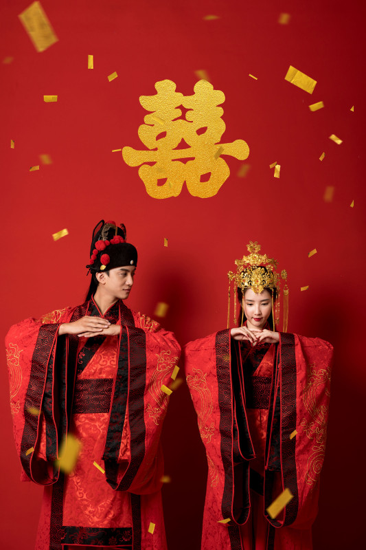 台中婚紗推薦,桃園婚紗推薦,中式婚紗,漢服婚紗,華納婚紗攝影棚內