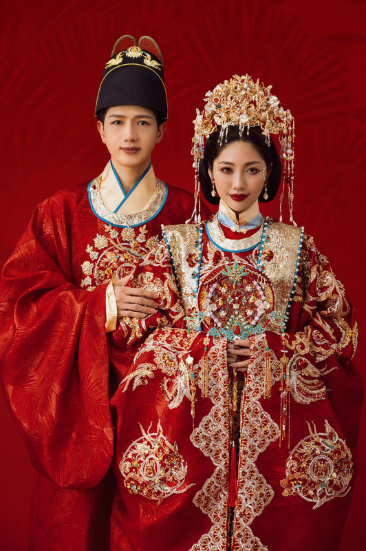 台中婚紗推薦,桃園婚紗推薦,中式婚紗,漢服婚紗,華納婚紗攝影棚內