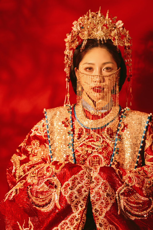 台中婚紗推薦,桃園婚紗推薦,中式婚紗,漢服婚紗,華納婚紗攝影棚內